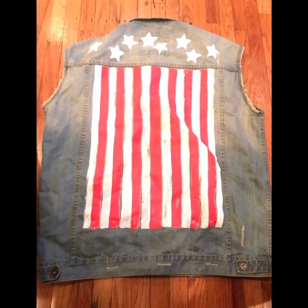 American Flag Denim Vest